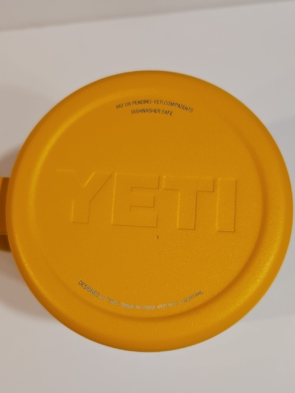 Yeti 14 Oz. Yellow Insulated Travel Mug with Handle and Clear Lid - Picture 4 of 5